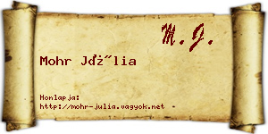 Mohr Júlia névjegykártya